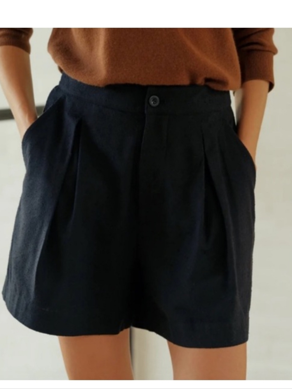 JENNI KAYNE Textured Raw Silk Pleated Shorts Black Women's 8 NWT Textured